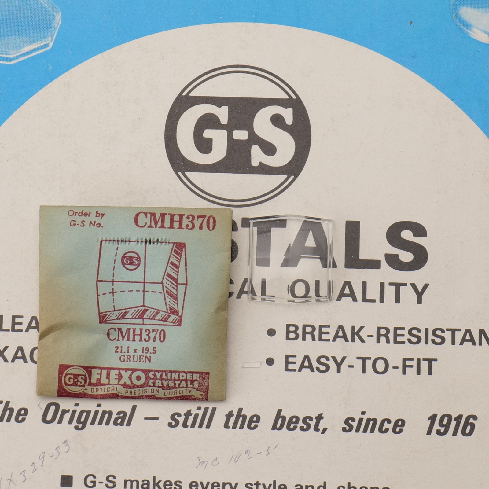 Vintage NOS GS Watch Crystal CMH370 Gruen – 21.1 x 19.5mm NEW (MH-MQ)