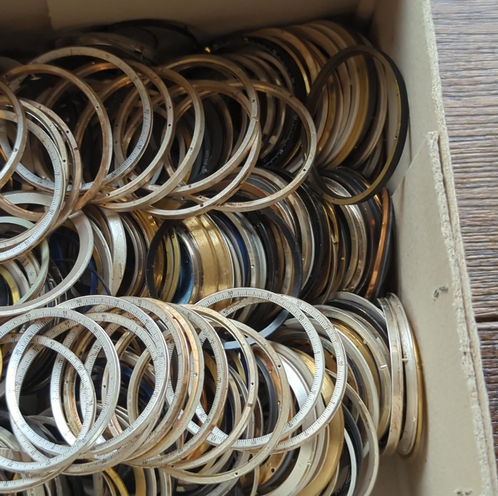 Large Lot of VTG Watch Tachy, Crystal, Case & Dial Inserts Watch Parts