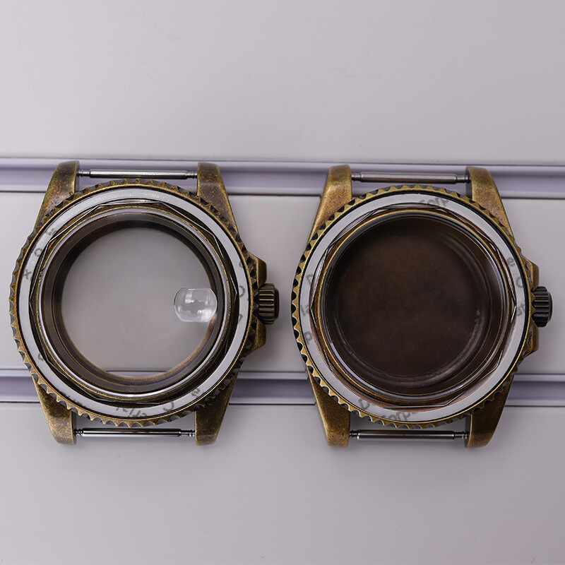 A-level 40mm Retro Bronze Watch Cases Stainless Steel For Seiko nh35 36 Movement