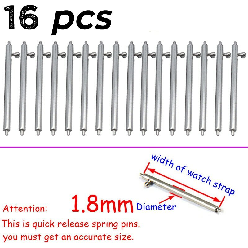 Stainless Steel Pin 14-21 22 24mm Quick Release Spring Bar Pins Watchband Parts