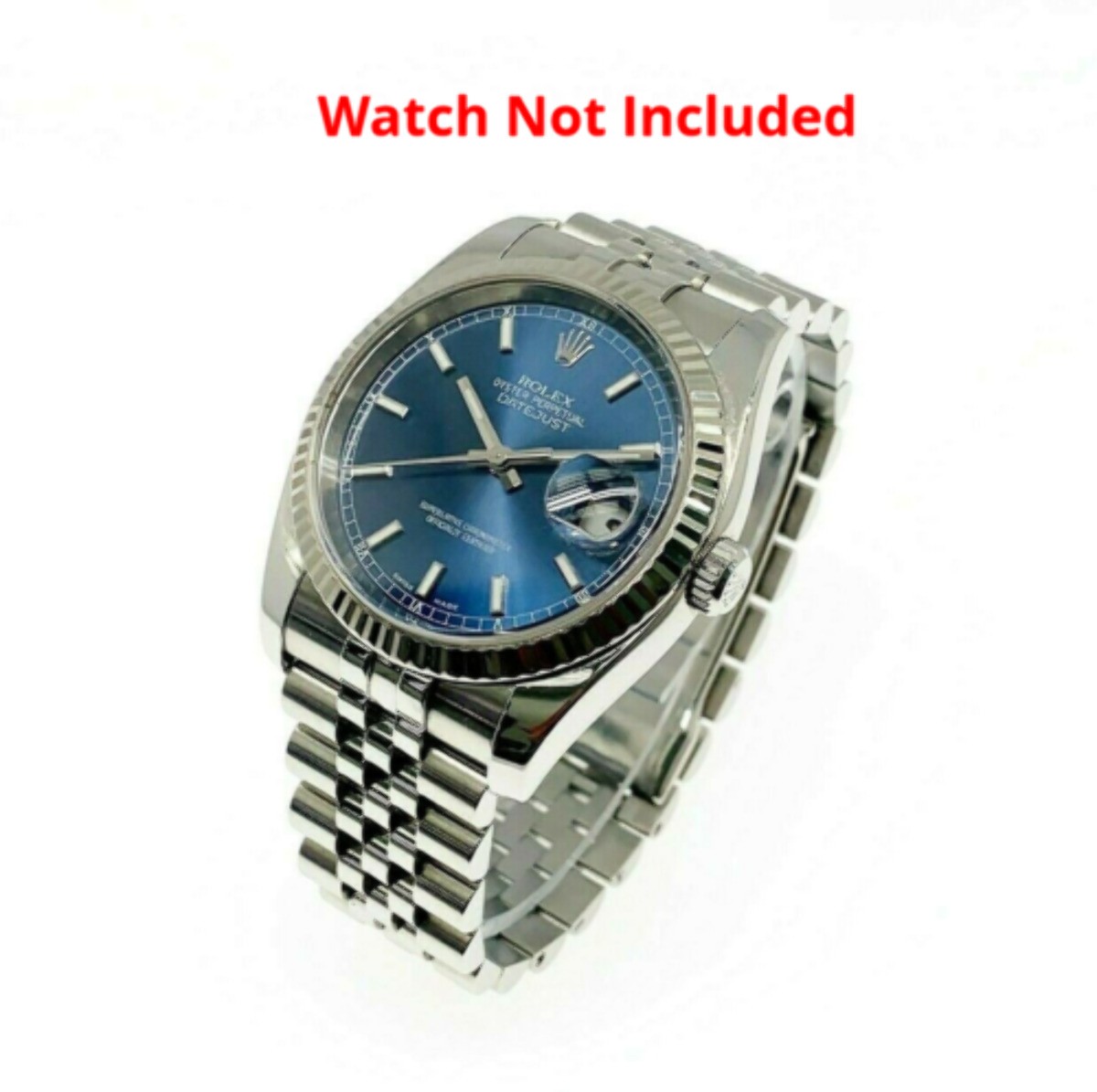 36mm 18K White Gold Fluted Bezel Replacement For Rolex Datejust