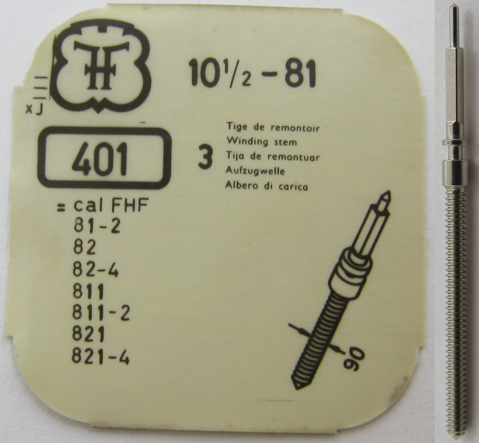 FHF 81 81-2 82 82-4 811 811-2 821 821-4 watch parts: winding stem #401 tap 10