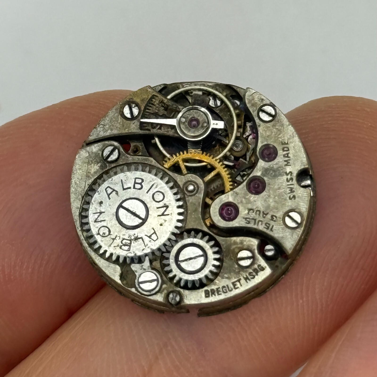 Breguet HSBG Watch Movement Albion Manual Wind Swiss Vintage Parts Repair 19.3mm