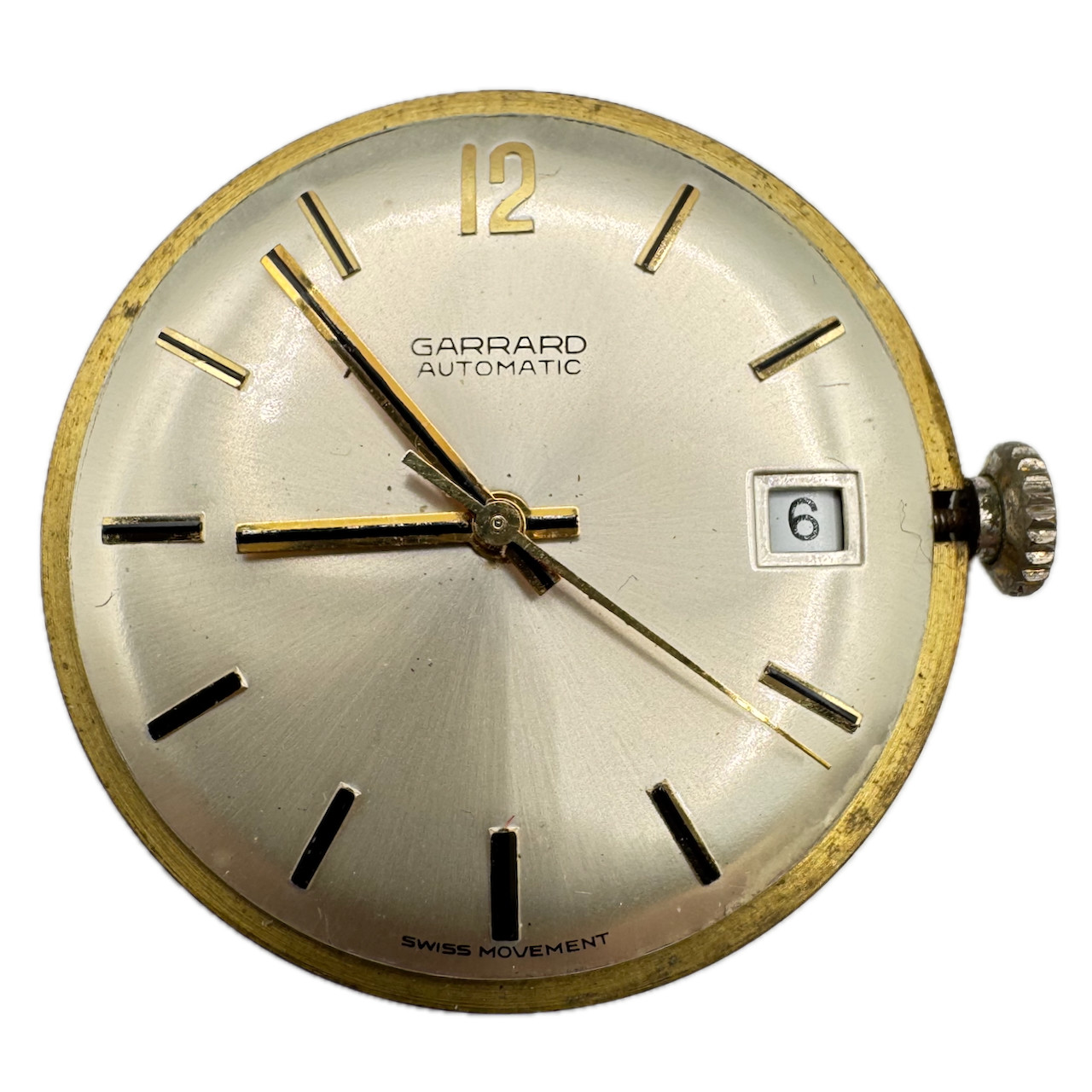 Vintage 32mm Garrard Sunburst Date Automatic Men’s Wristwatch Movement M8R 576