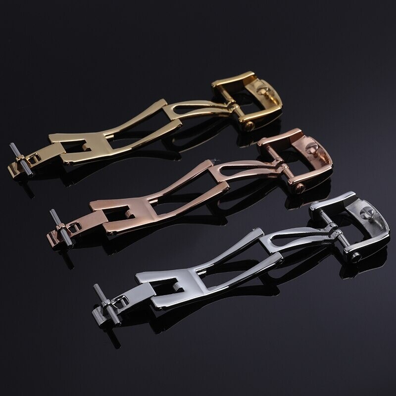 18mm Stainless Steel Deployment Clasp Buckle For Patek Philippe Silver Rose Gold