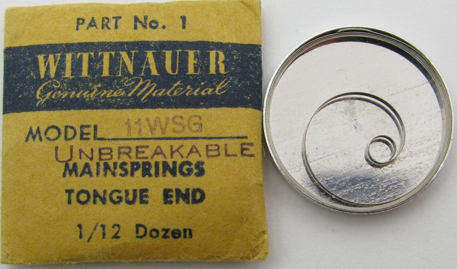 Wittnauer 11WSG watch part mainspring #770 tongue end