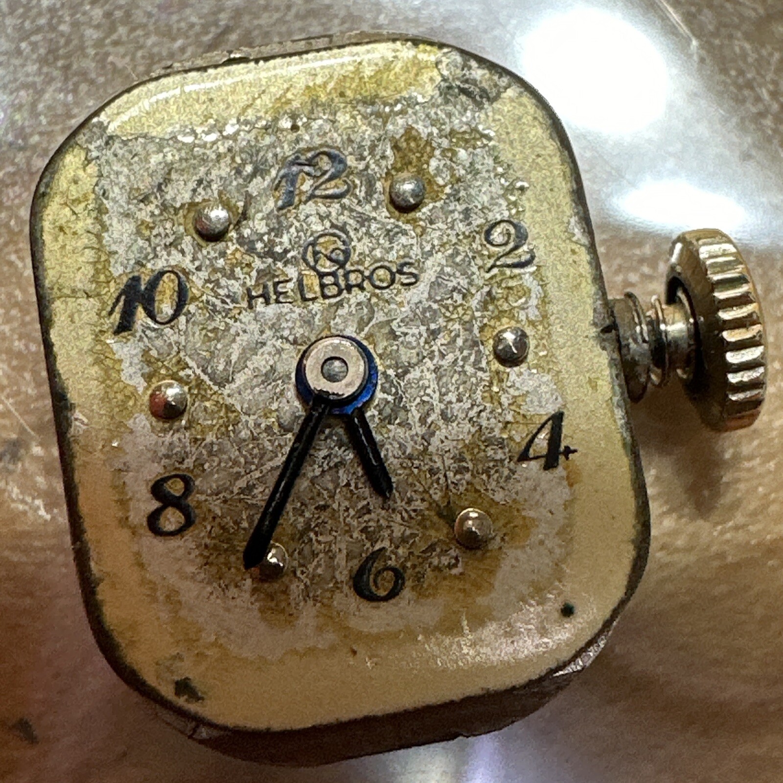Helbros Watch Dial W/Movment 17J Grade 52 As Is H97