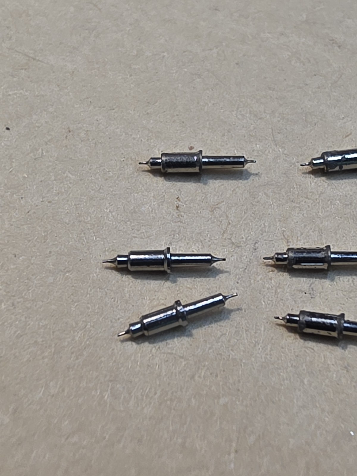 Lot Of 9 NOS Waltham 16s Model 99 Vanguard 4861 Tapered Hub Balance Staffs Parts