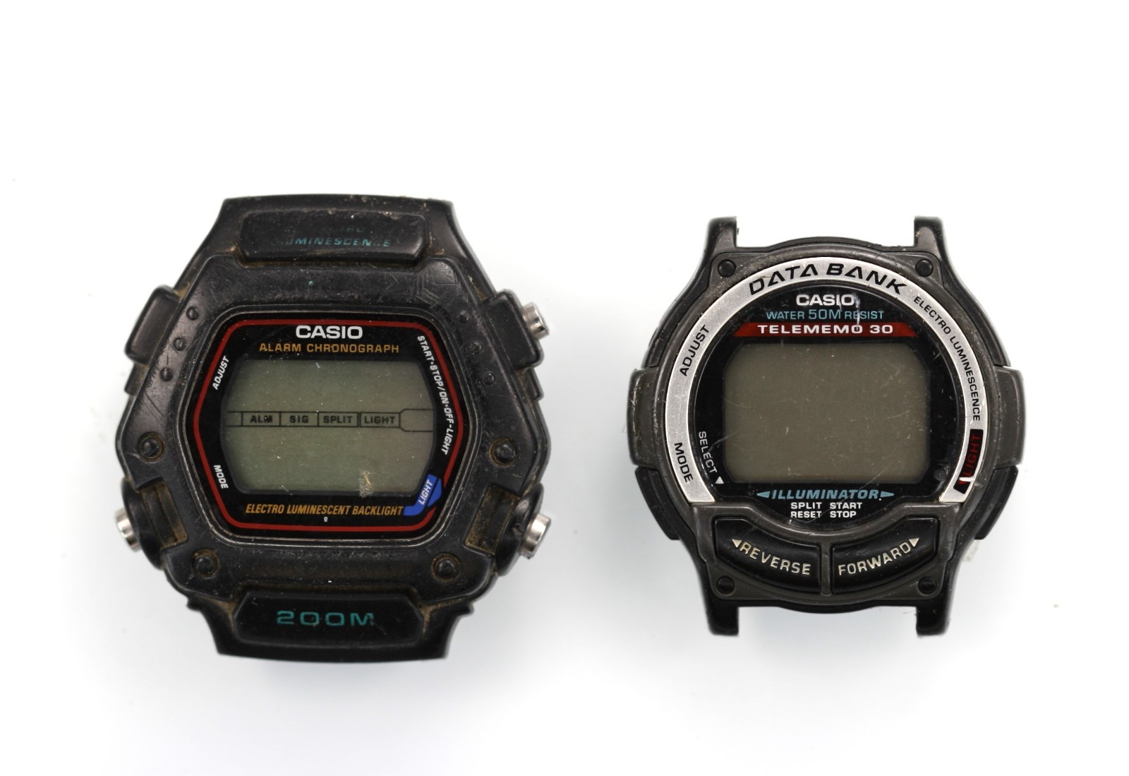 Casio Watch Men DW-290 T DB 34H Telememo 30 Battery 50-200m Quartz NON WORKING