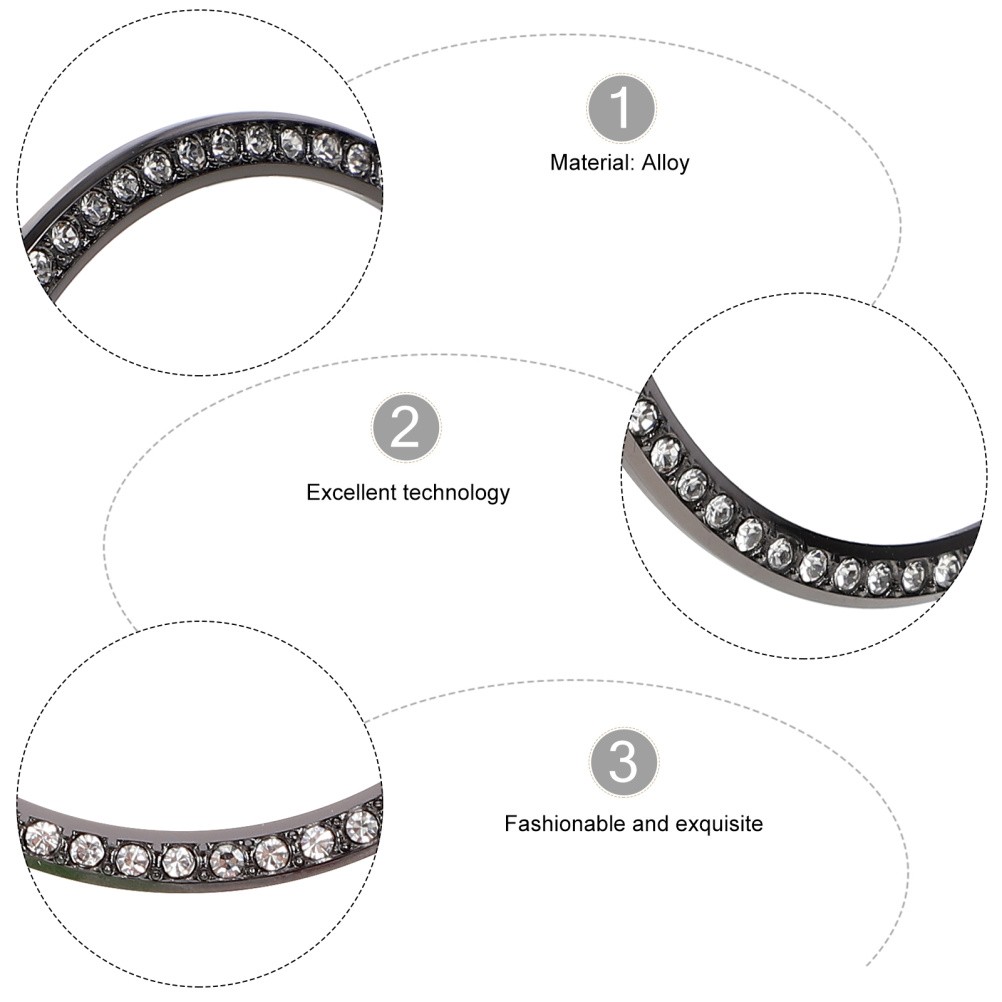 1Set Lightweight Black Watch Bezel Ring Alloy Durable Fashion Watch Accessory