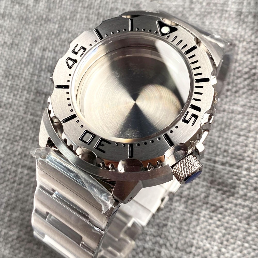 20ATM Dive Monster Watch Case 42mm Steel Bracelet Sapphire Crystal Fit NH35 NH36