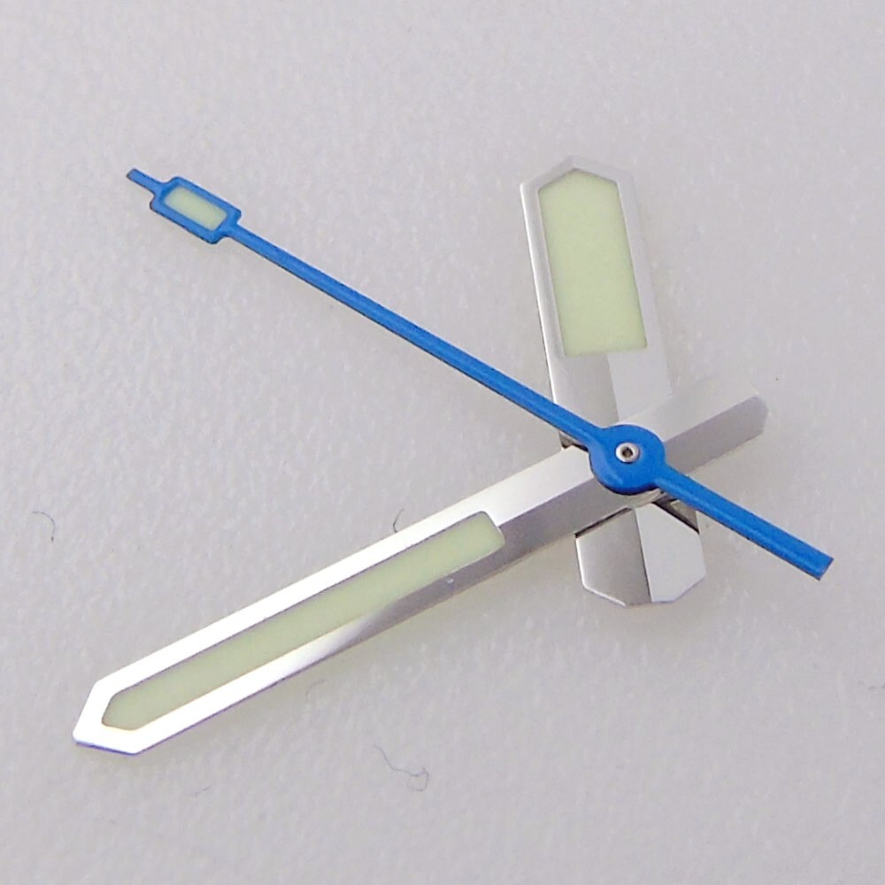 Japan C3 Silver Blue Watch Hand fit NH35 NH36 Automatic Movement Dive Watch Part