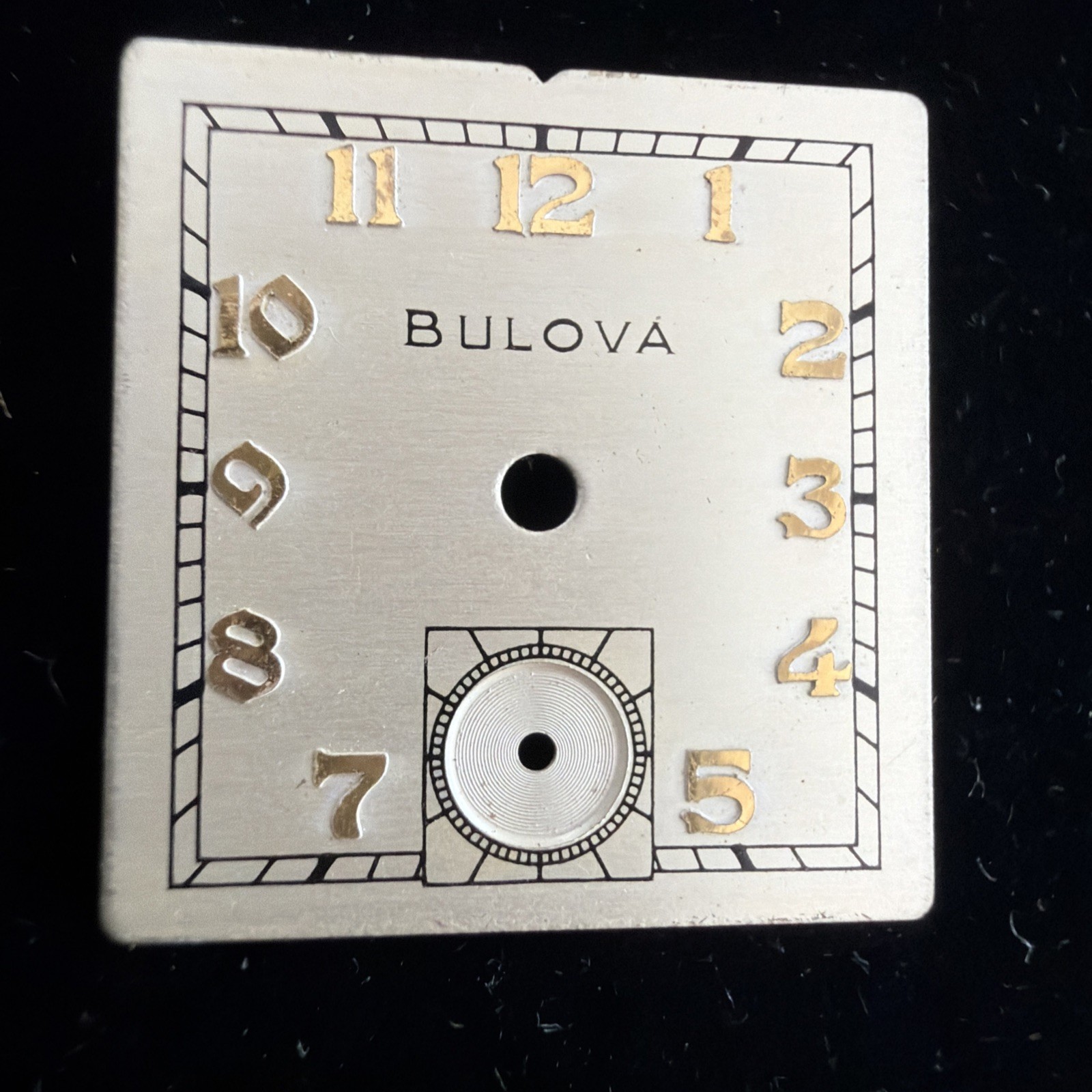 Vintage Bulova Watch Face Plate Only New Other Square