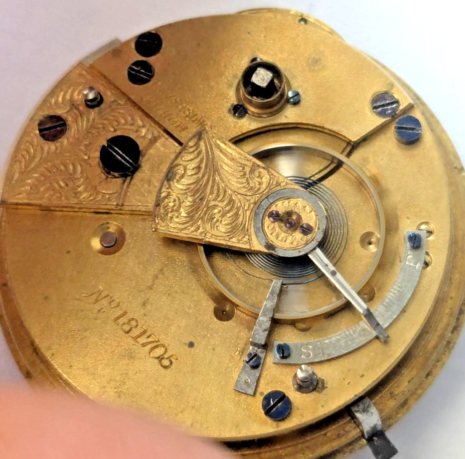 Antique F. Green Coalville English Pocket Watch Movement RUNNING Dial 44.6mm 11