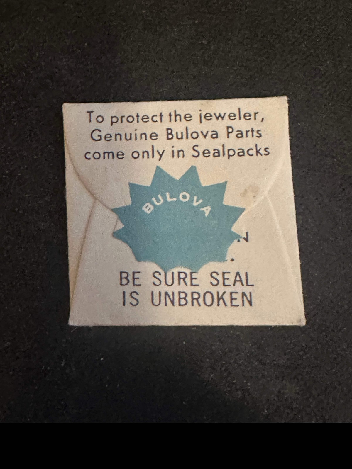 Bulova Factory winding pinion #18 for caliber 11ANAC – new in envelope