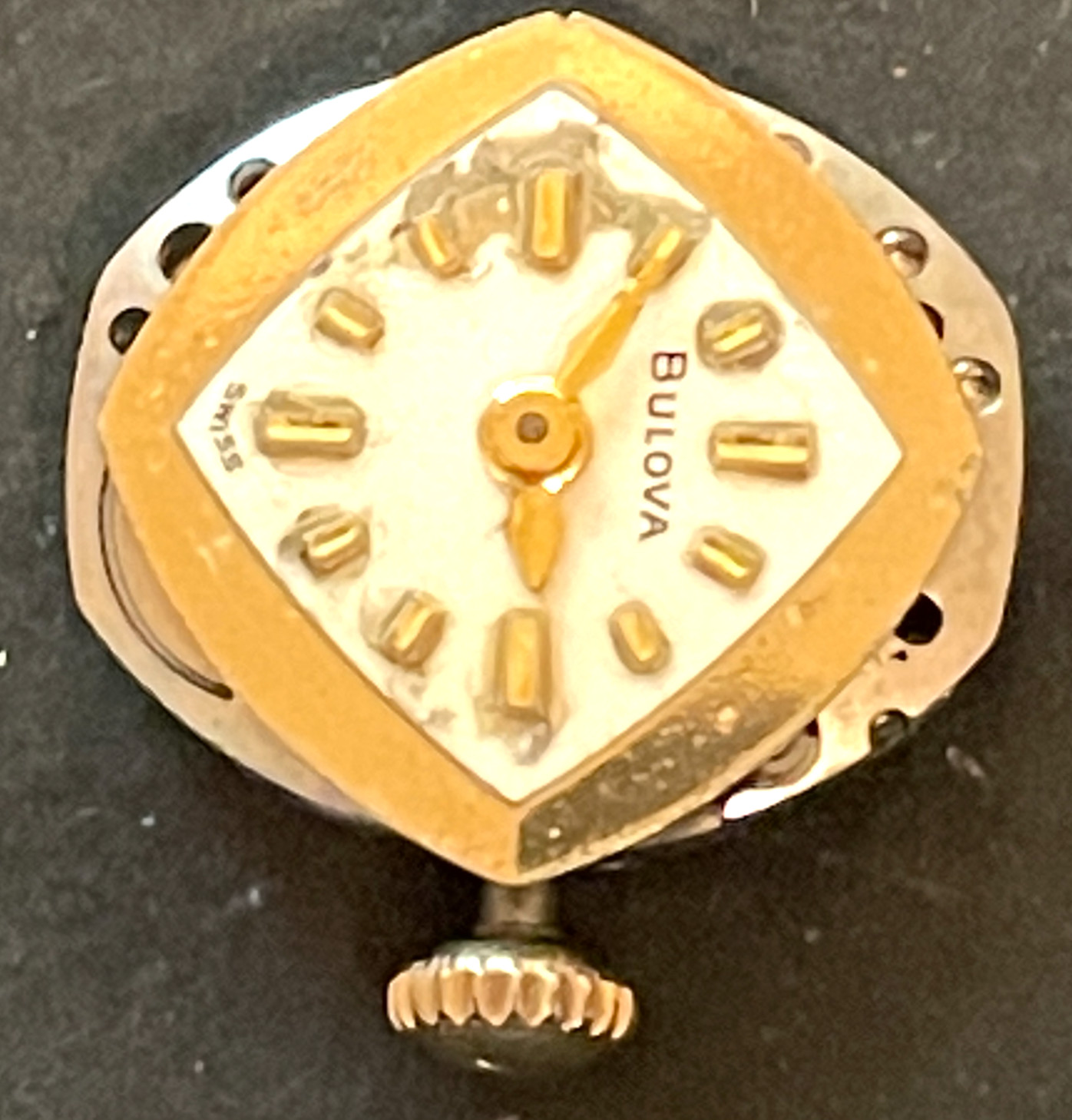 Vintage Bulova Cal 6AN Women’s Watch Movement Running Ticks Gold Dial USA