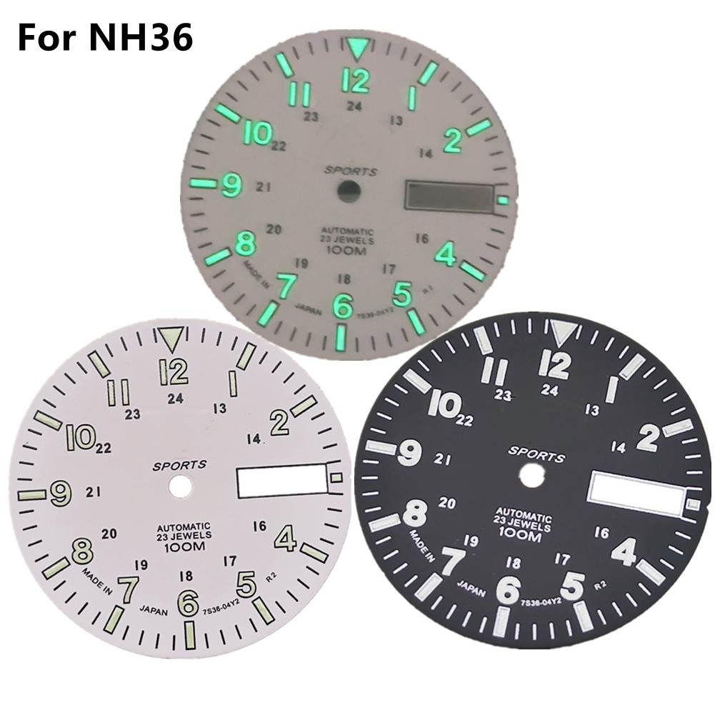 Green Luminous Dial Copper C3 For NH36A Automatic Mechanical Watch Movement A