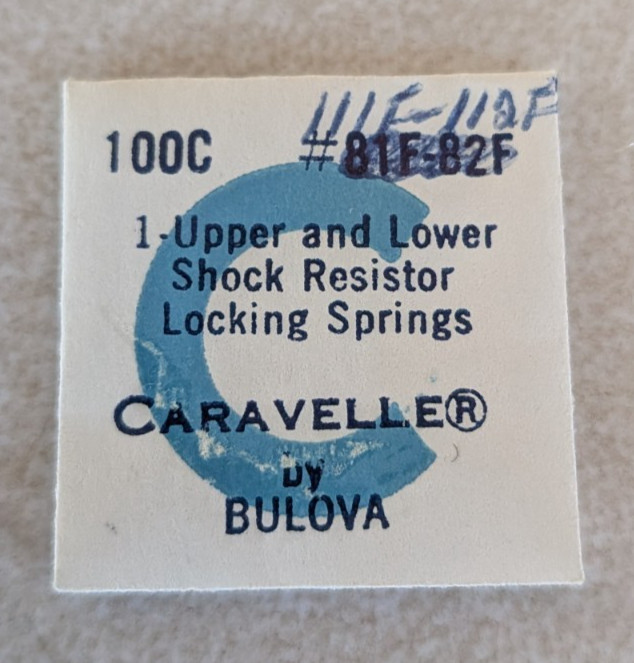 NEW Caravelle Bulova Cal. 10OC Upper & Lower Shock Springs Part# 111F 112F