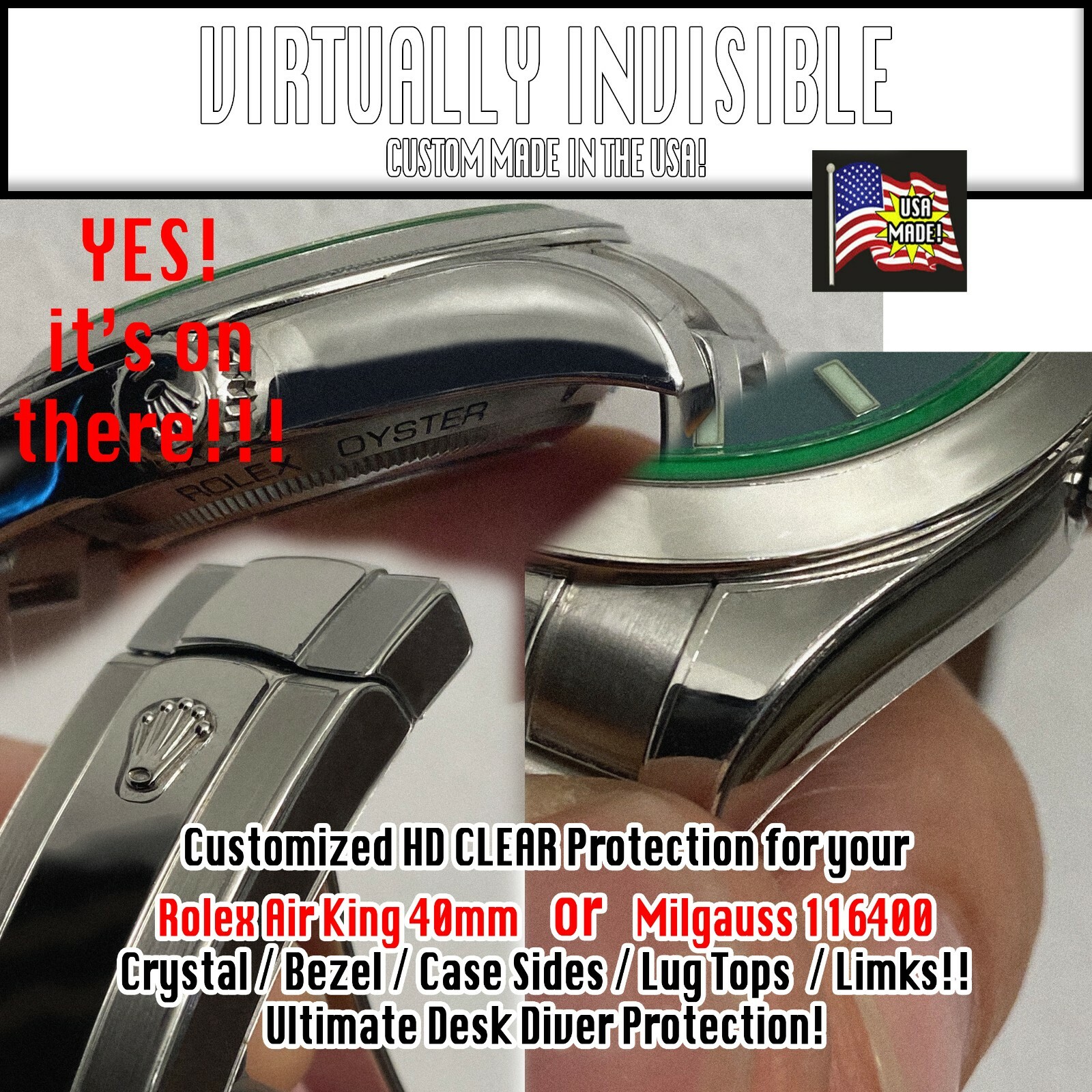 Protectors for-Rolex Milgauss Full HD Protection *See Details HIGHEST RATINGS x2