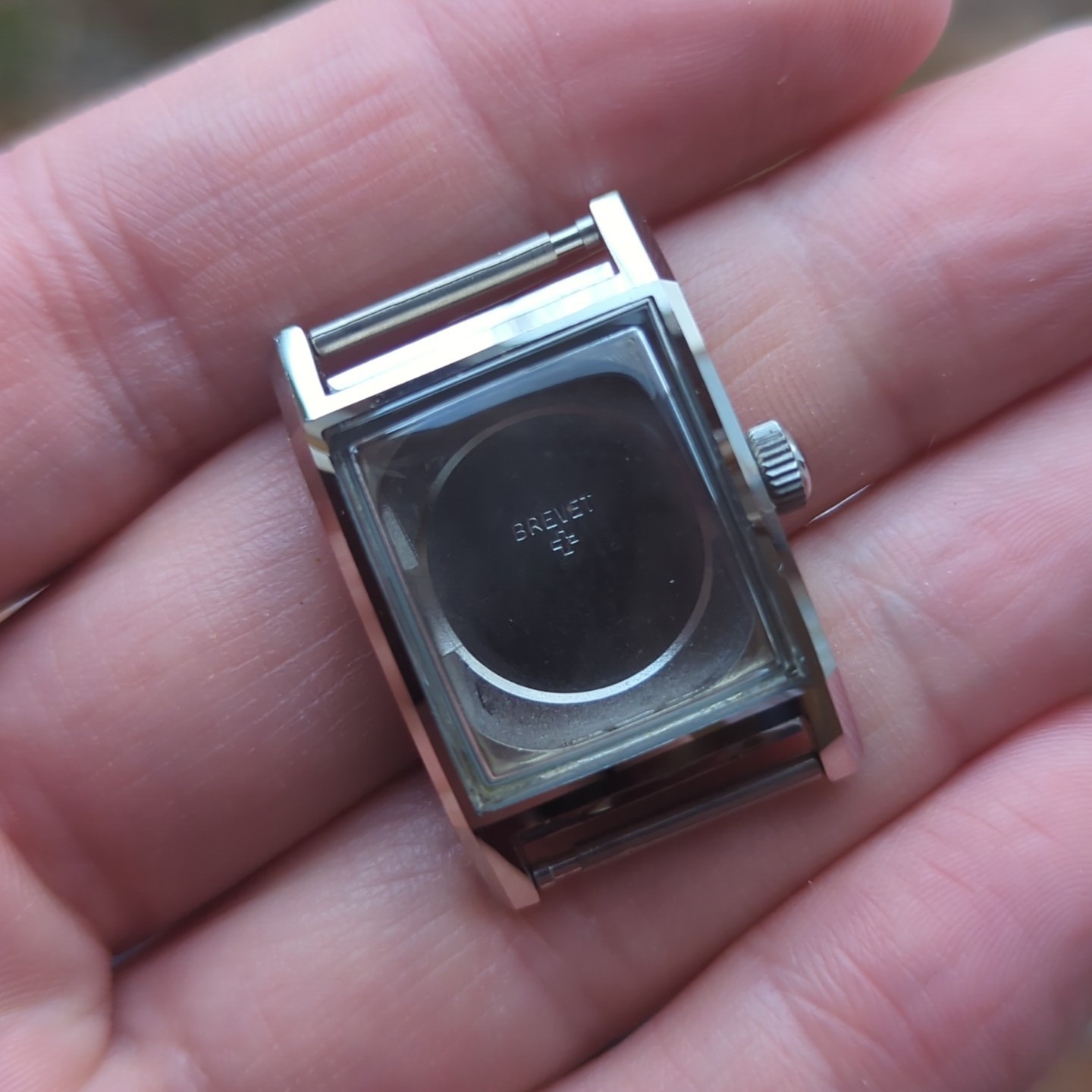 1940s Steel Clamshell Mens Tank Watch Case NOS John Simon – Tramelan + (REF:WC)