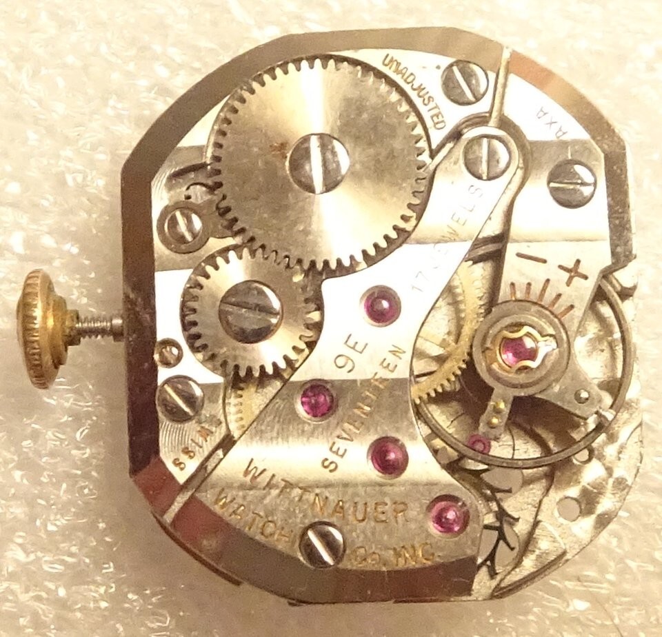Wittnauer Wristwatch Movement 17J Antique Men’s Parts or Repair 9E