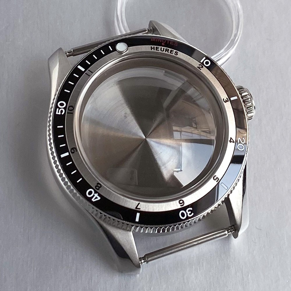 40mm Bow Sapphire Glass Watch Case Fit NH34 NH35 2824 Miyota 8215 Ceramic Bezel