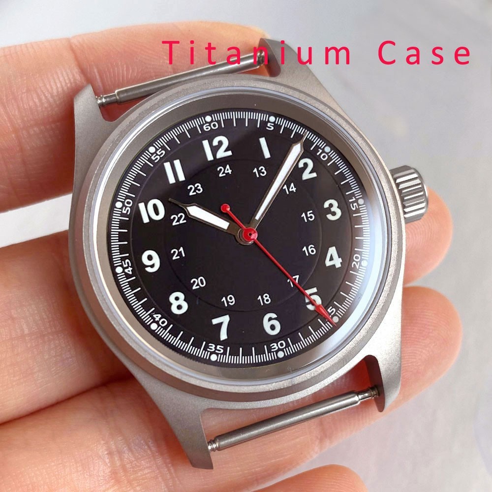 36mm Titanium Watch Case Prevent Allergy Sapphire Glass Fit NH35 8215 2836 2824