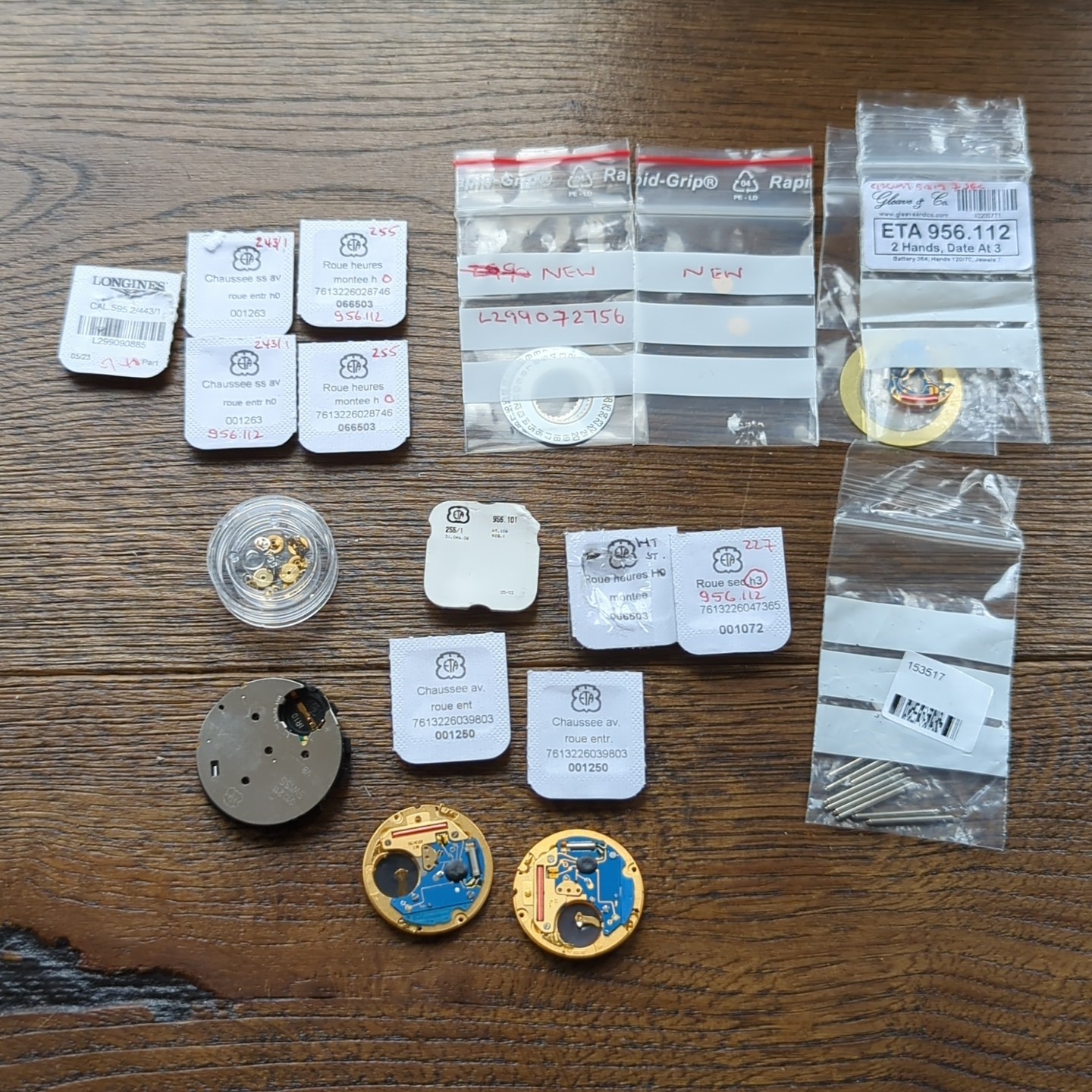 Lot of Mixed ETA Watch Parts & Others, Some Sealed and Used Movements (CS32)