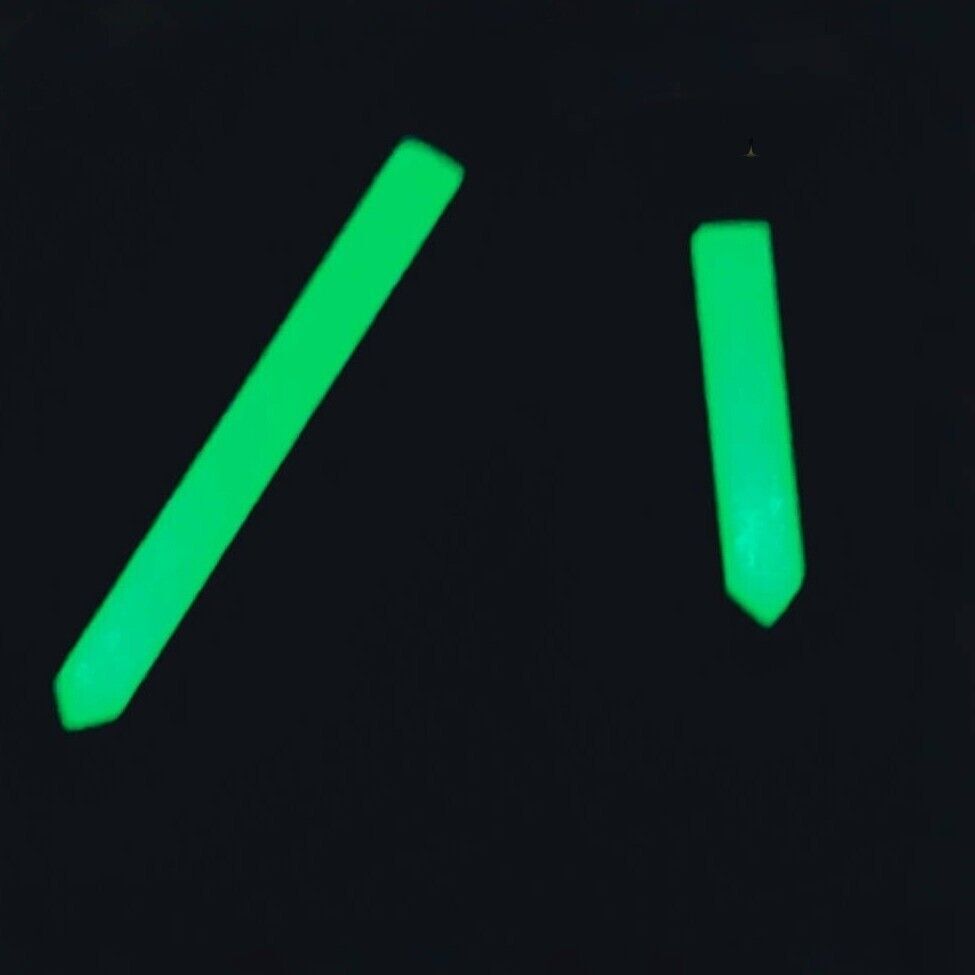 13mm Watch Hands Polished Black Trim White Painted Green Lume for NH35 NH36