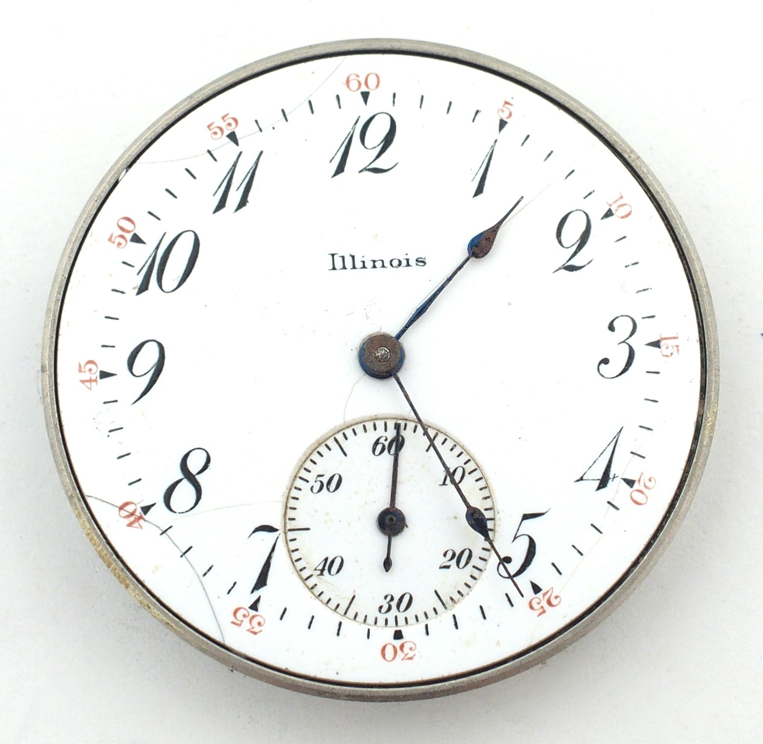 Illinois 12s 19J Hunting Case Grade 406 Pocket Watch Movement for Parts #F367