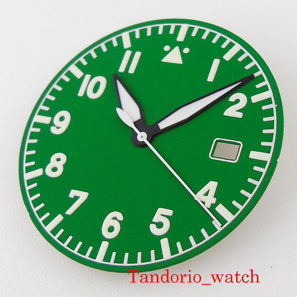 33.6mm Luminous Watch Dial Hands Watch Parts With Date Window For NH35 Movement