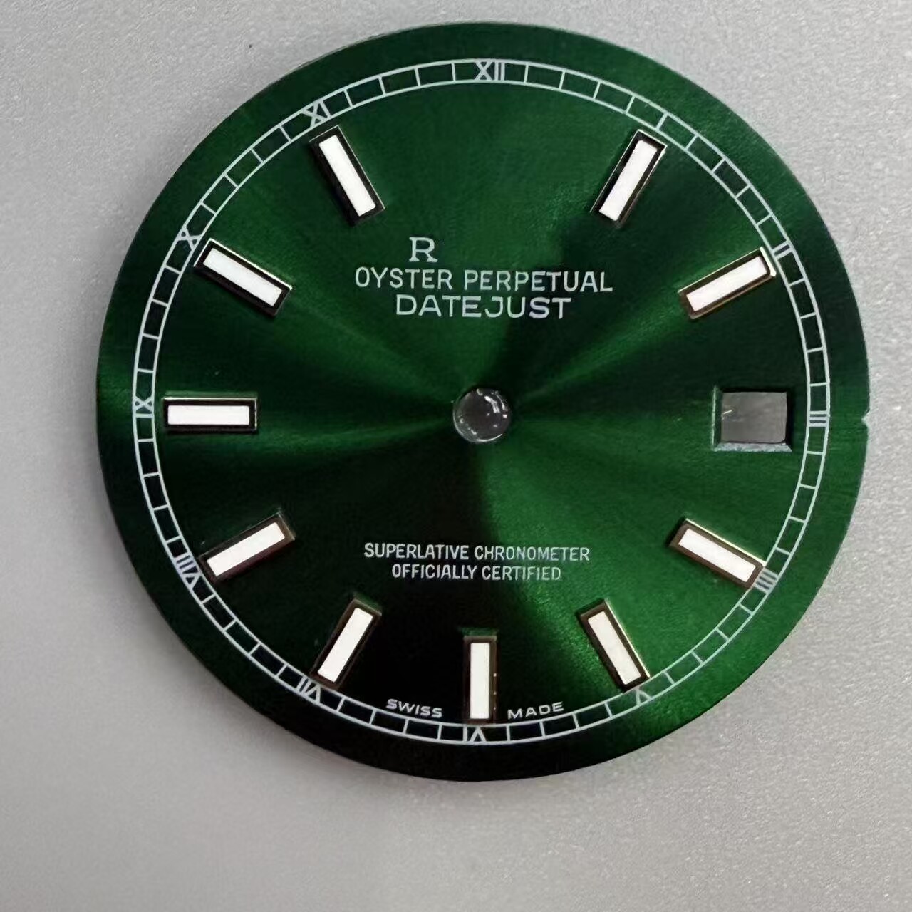 28.5mm Sun Pattern Watch Dial Green Luminous For NH35 Movement Watch Parts