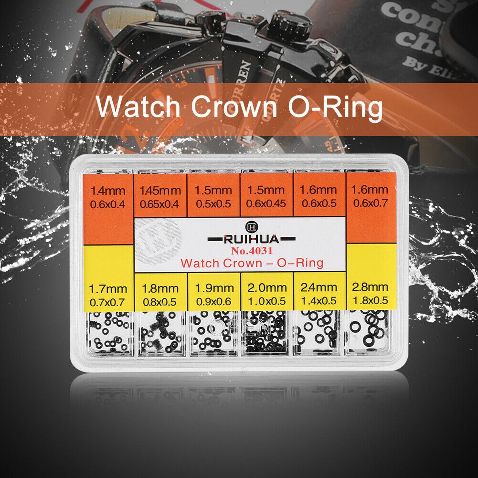RH12 Waterproof Rubber O-ring Gasket for Watch Crown Assorted 12 Sizes