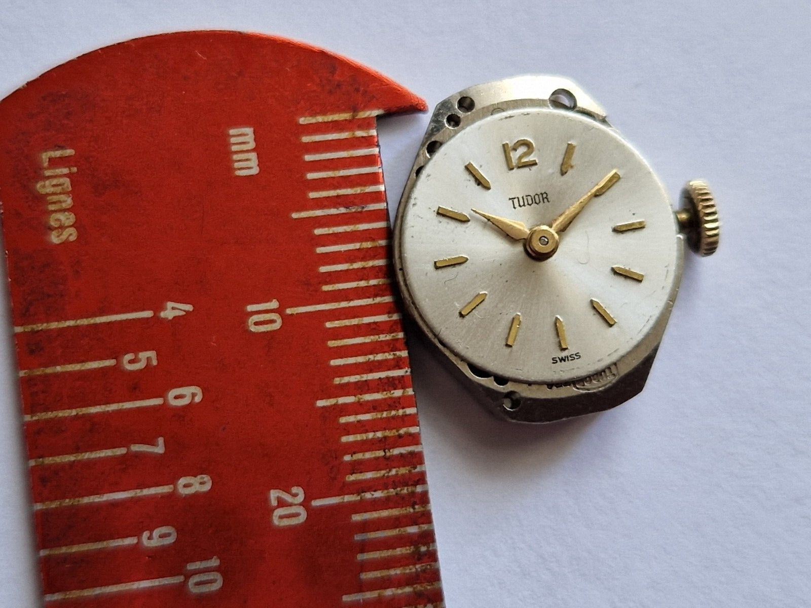 Vintage Ladies TUDOR watch movement complete and genuine Rolex crown