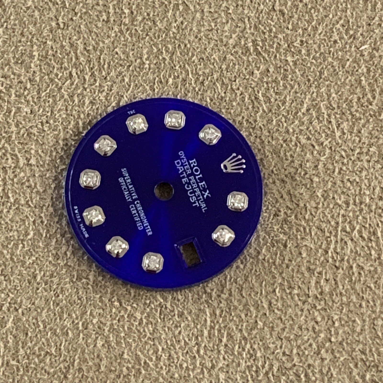 Rolex Women 20mmWide Dial Factory Diamond Royal Purple Blue Datejust 69173 Swiss