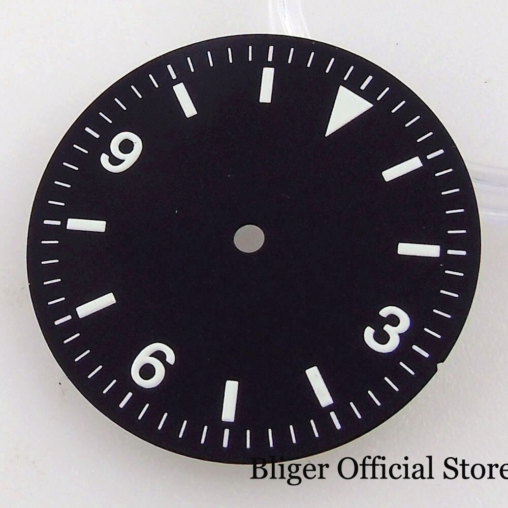 Nologo Black Vintage 29mm Yellow Marks Watch Dial fit NH35A NH36A ETA2824 PT5000