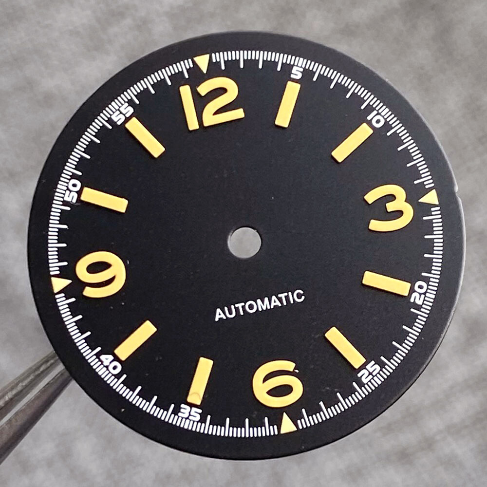 29mm Black Sterile Watch Dial Hands Fit NH35A NH36A ETA2824 PT5000 Auto Luminous