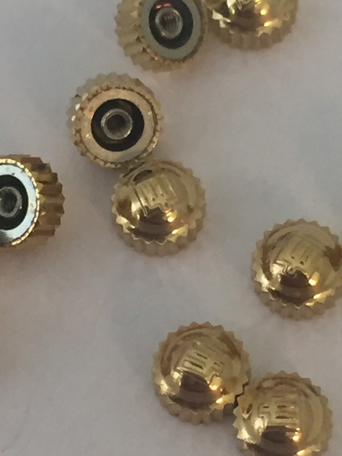 NOS Michel Herbelin Crown 3,75 X 2.5 Mm Tap 0.9 Tube 2.0 Yellow Gold Plated