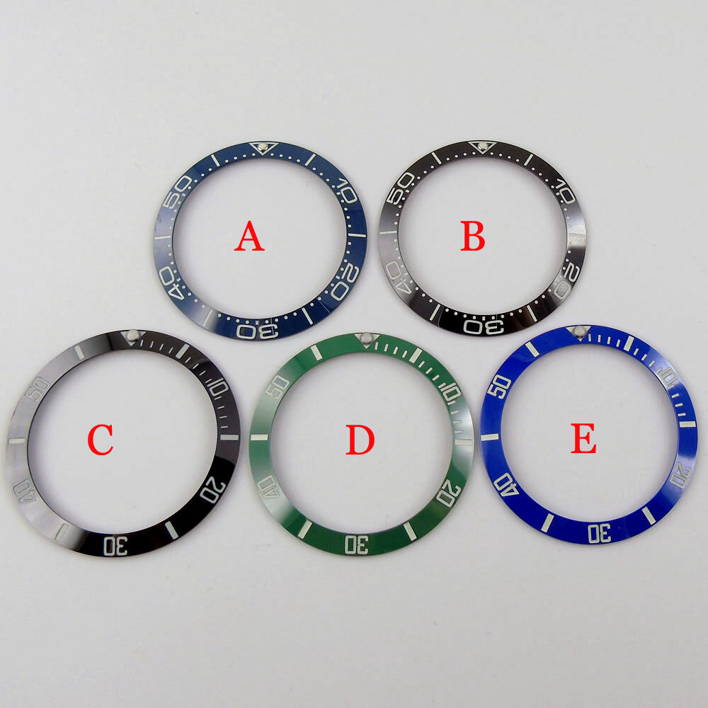 BLIGER Slope Luminous Marks 38mm Ceramic Watch Bezel Insert for 40mm NH35A Watch