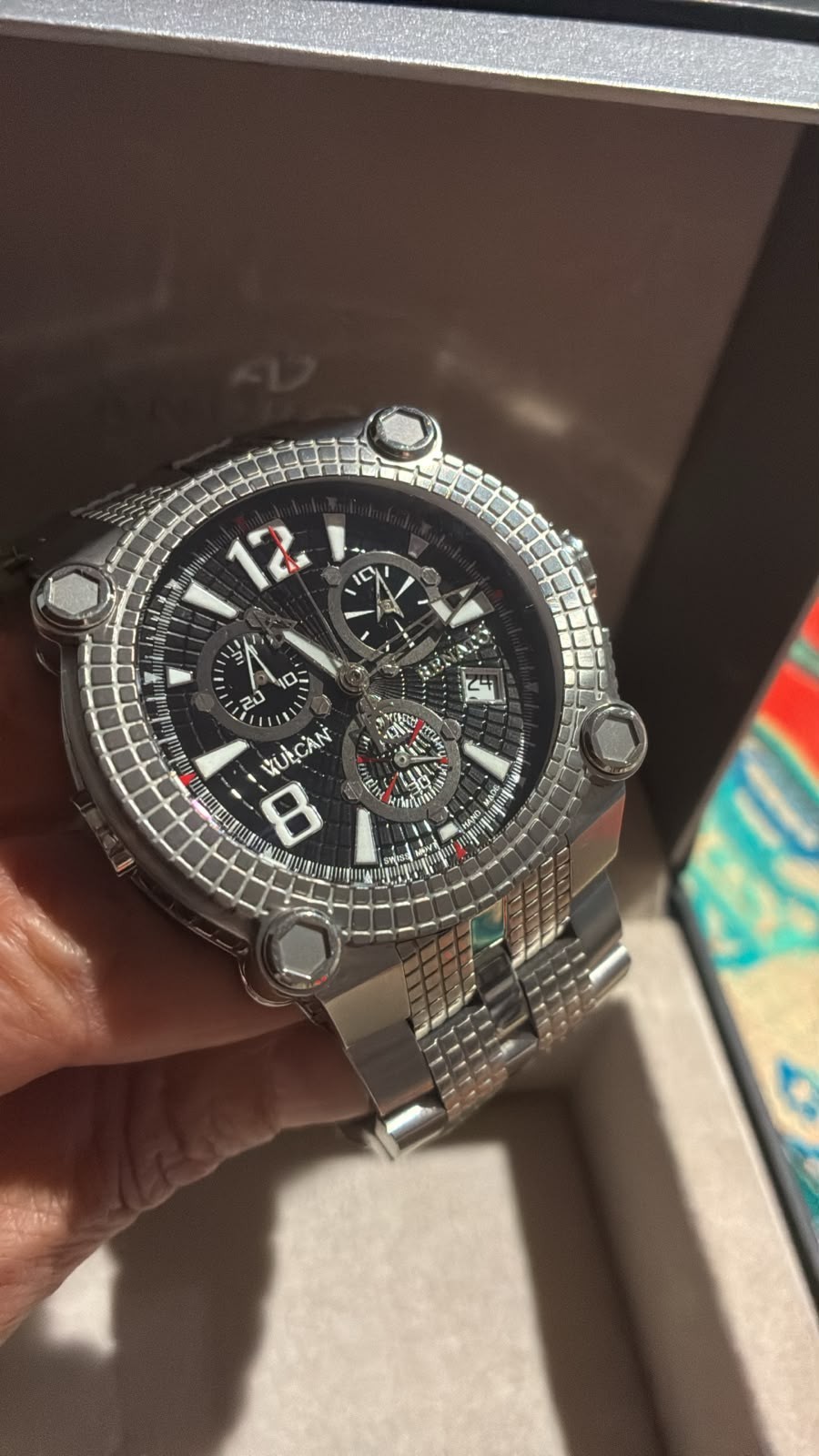 Renato Vulcan Swiss Movement ETA 251.272 Chronograph Watch 316L Steel /360 30ATM