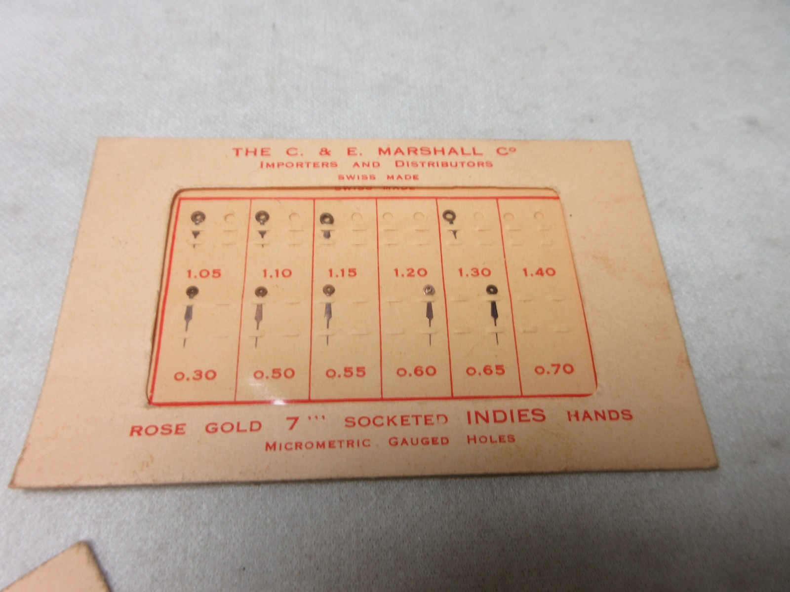 CE MARSHALL WATCH HANDS WATCHMAKER REPLACEMENT PARTS #249