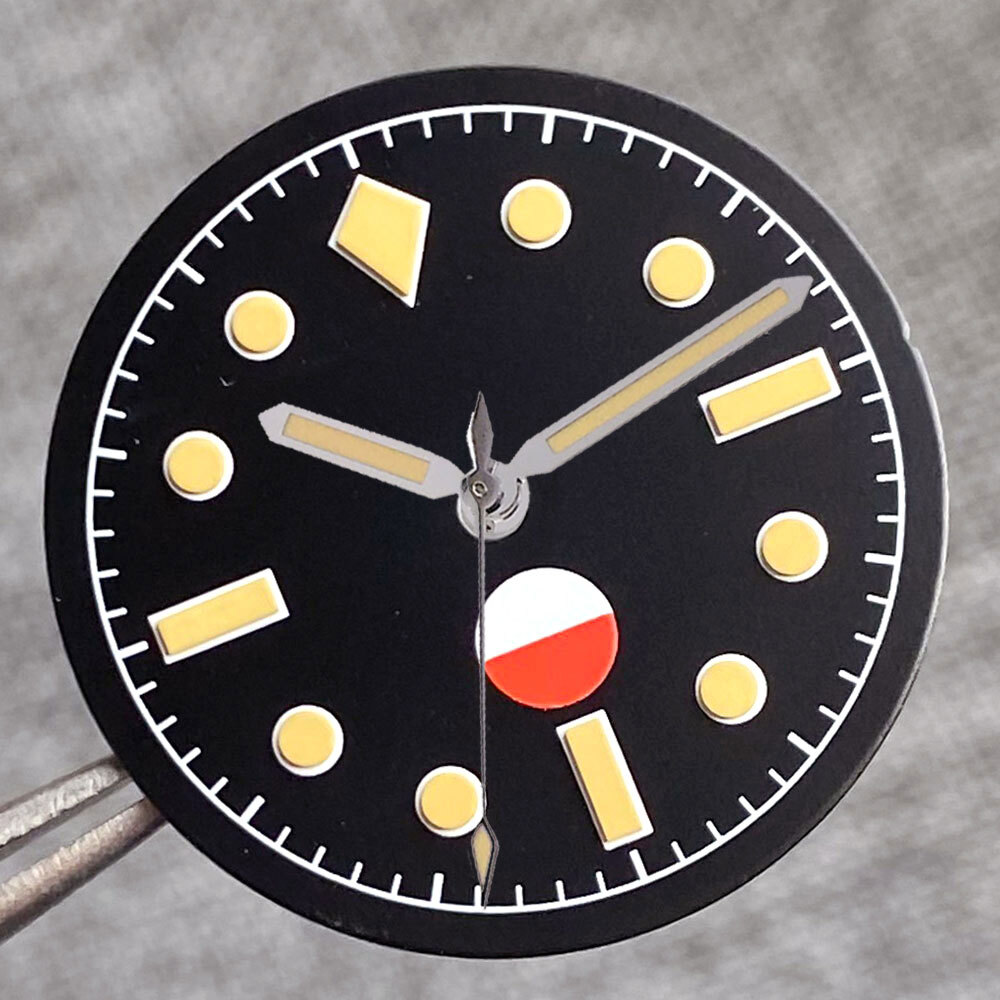29mm Black Sterile Watch Dial Hands Fit NH35A NH36A ETA2824 PT5000 Auto Luminous