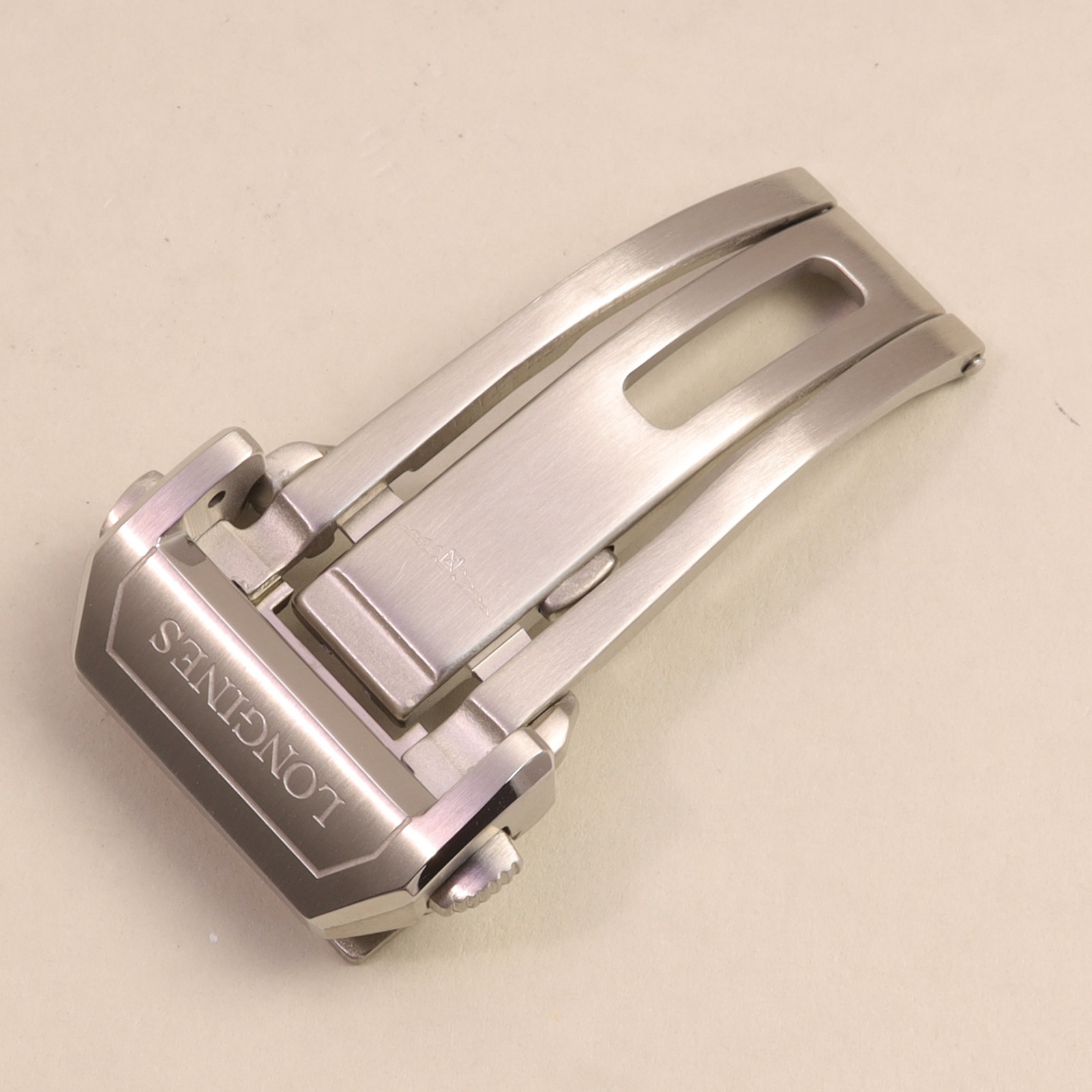 18mm LONGINES Clasp For Leather Rubber Watch Strap Silver NEW 18mm Pins