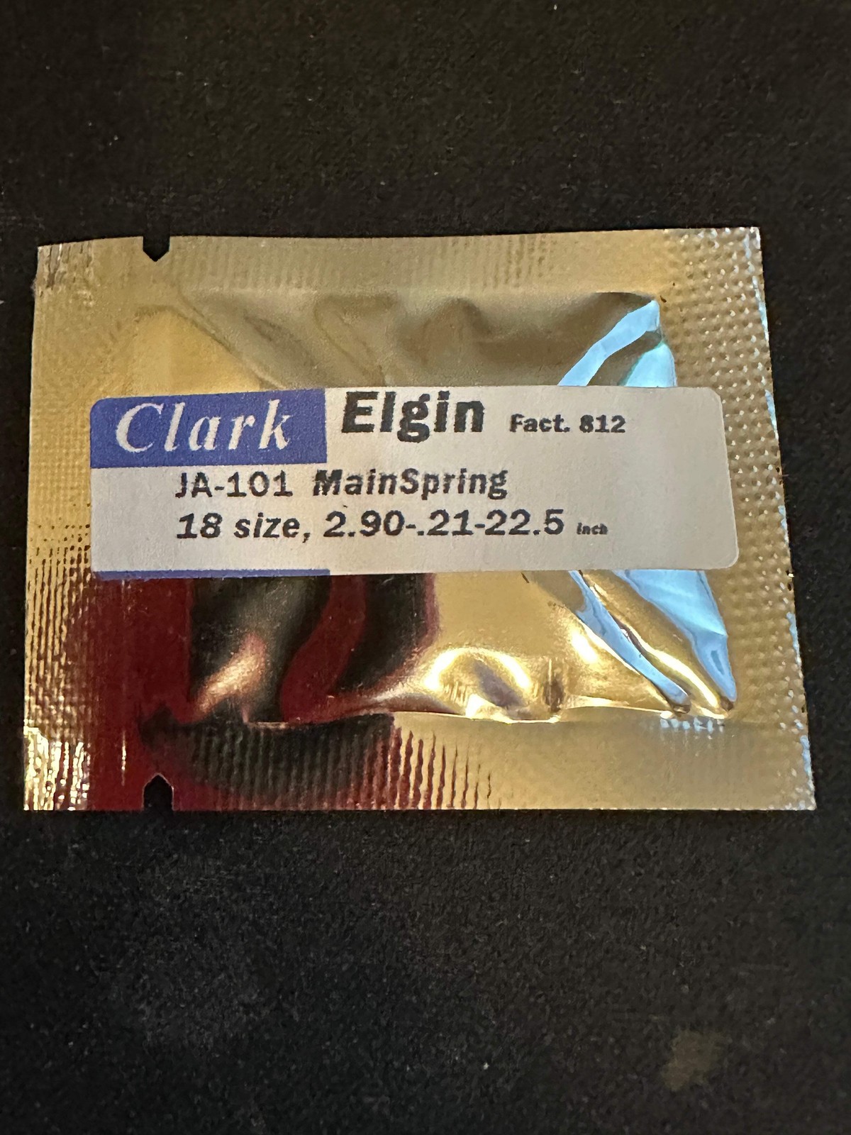 Clark Mainspring JA101 for 18s Elgin No. 812 – Alloy