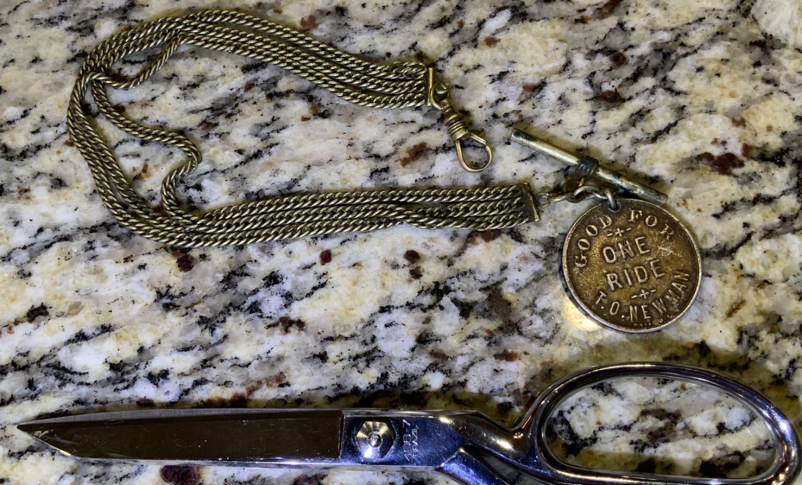 Vintage Pocket Watch Chain Carnival Carousel Good For Ride Token Fob