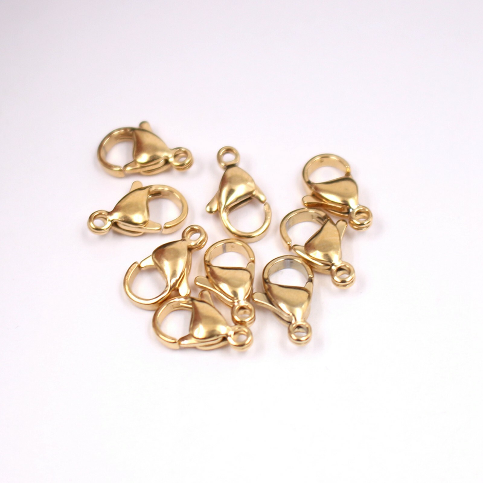 HOT Polished Stainless Steel Lobster Clasps Trigger Claw Fastening gold tone