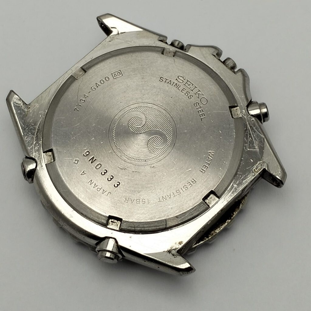 Seiko Sport 7T34-6A00 Flightmaster Chronograph Vintage Watch Case MAH34BAS4