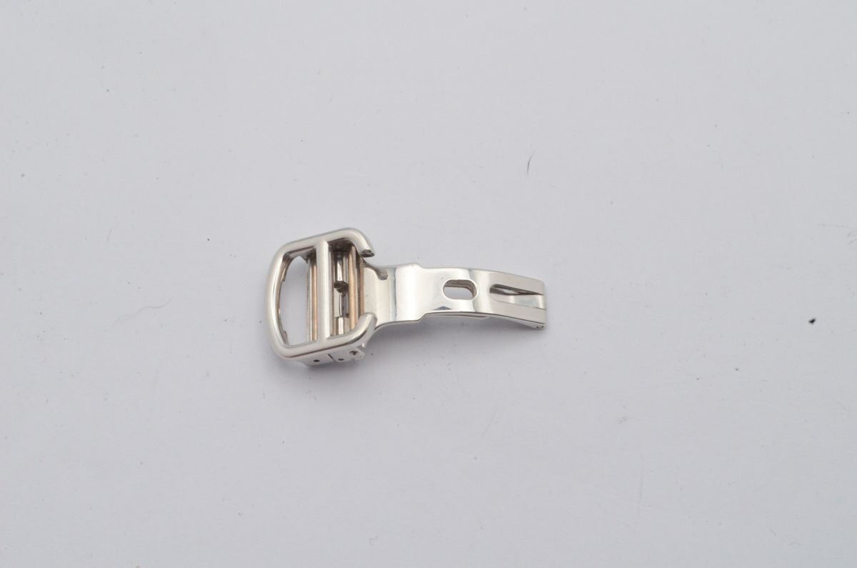 Cartier Leather Bracelet Folding Clasp 18K 750 Solid White Gold 13 Grams 16Mm