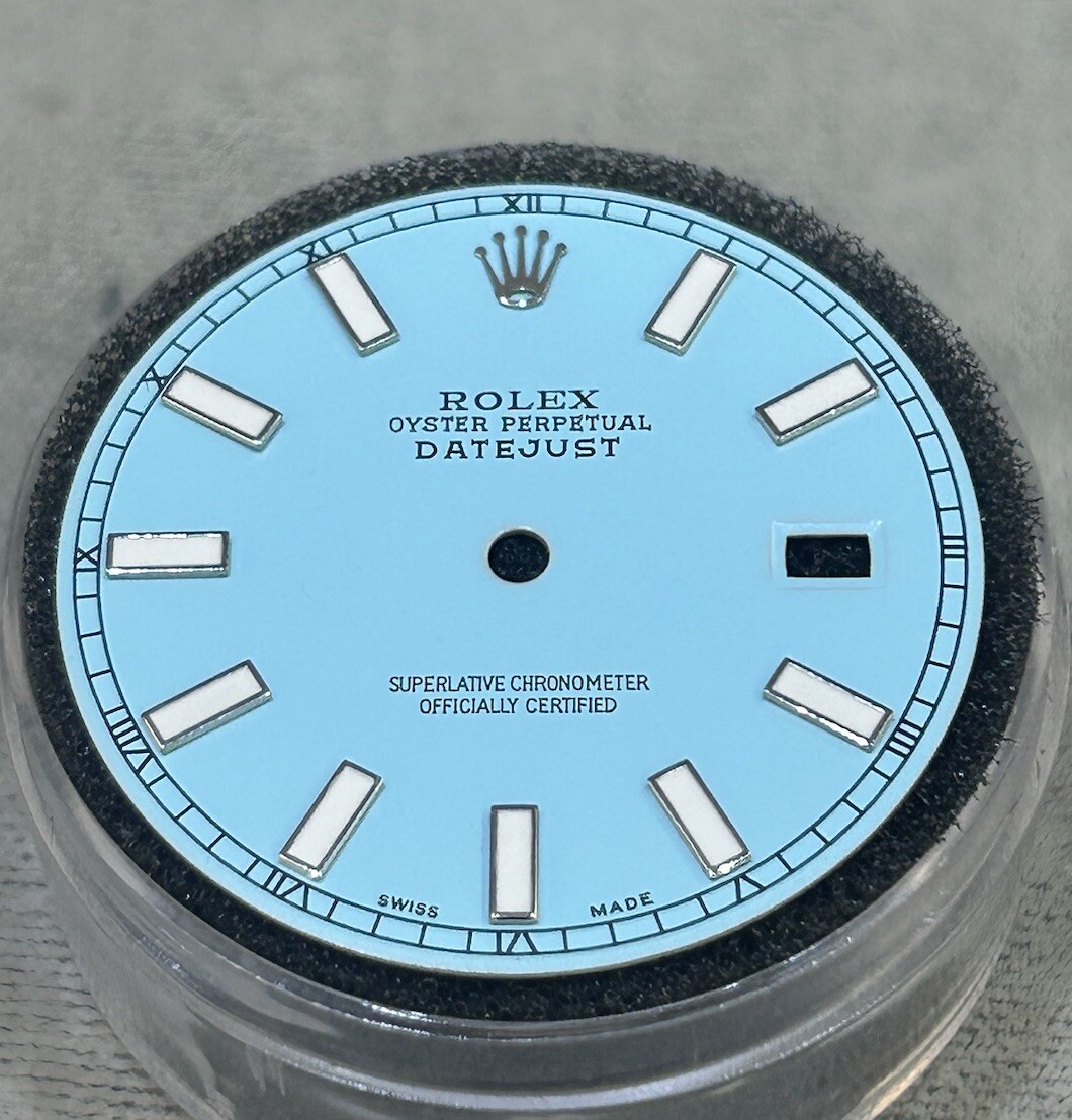 Rolex Datejust II 41mm Custom Light Blue Lume Dial For Models 116300 & 116334
