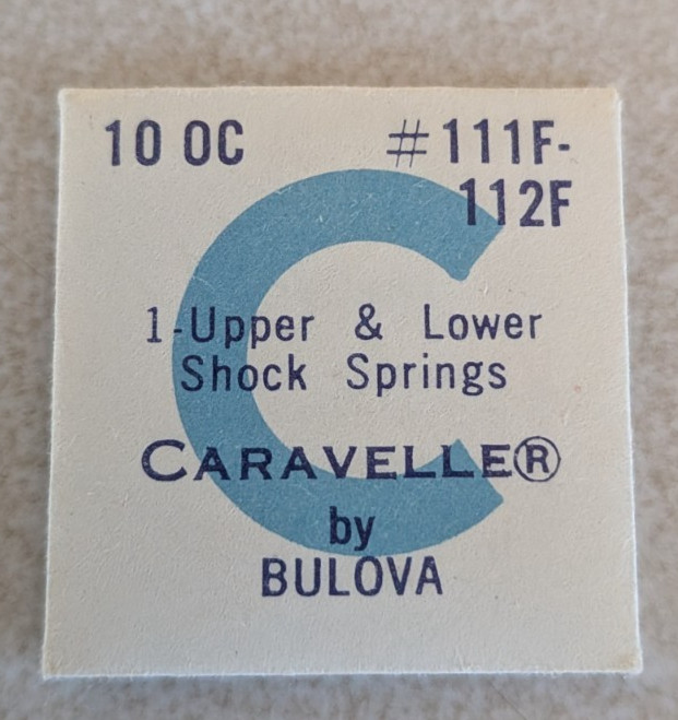 NEW Caravelle Bulova Cal. 10OC Upper & Lower Shock Springs Part# 111F 112F